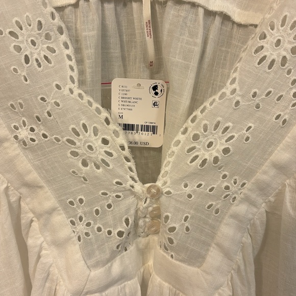 Free People White Eyelet Blouse - Picture 6 of 12